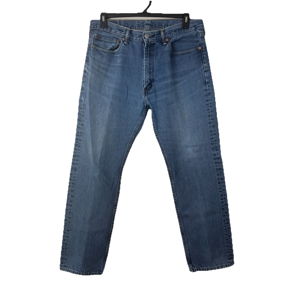 Levi's 505 Regular Fit Jeans Mens 36x31 Blue Medium Wash Straight Leg Denim